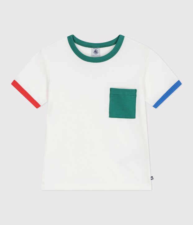 Kurz&auml;rmeliges Kinder T-Shirt aus Baumwolle weiss