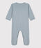 Baby-Strampler aus Baumwolle mit Ringelstreifen. blau ROVER/weiss MARSHMALLOW