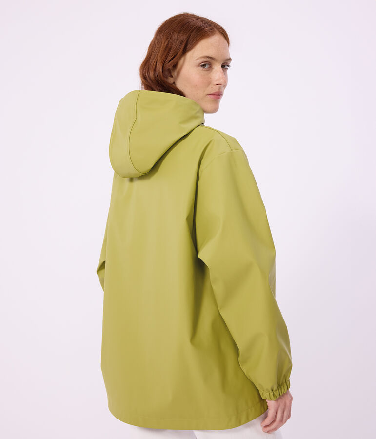 Kurze Damen-Regenjacke gr&uuml;n MOSS