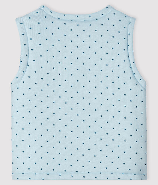 Ärmellose, wendbare Baby-Jacke in Blau aus wattiertem Rippstrick für Jungen blau FRAICHEUR/weiss MULTICO
