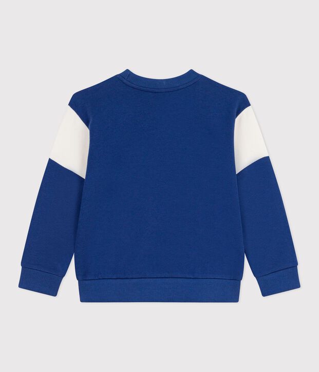 Kinder-Sweatshirt aus Baumwolle blau/naturfarben