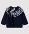Baby-Cardigan aus 100% Wolle blau SMOKING/weiss MARSHMALLOW