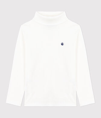 Kinder-Rollkragenshirt aus einfarbiger Baumwolle