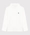 Kinder-Rollkragenshirt aus einfarbiger Baumwolle weiss