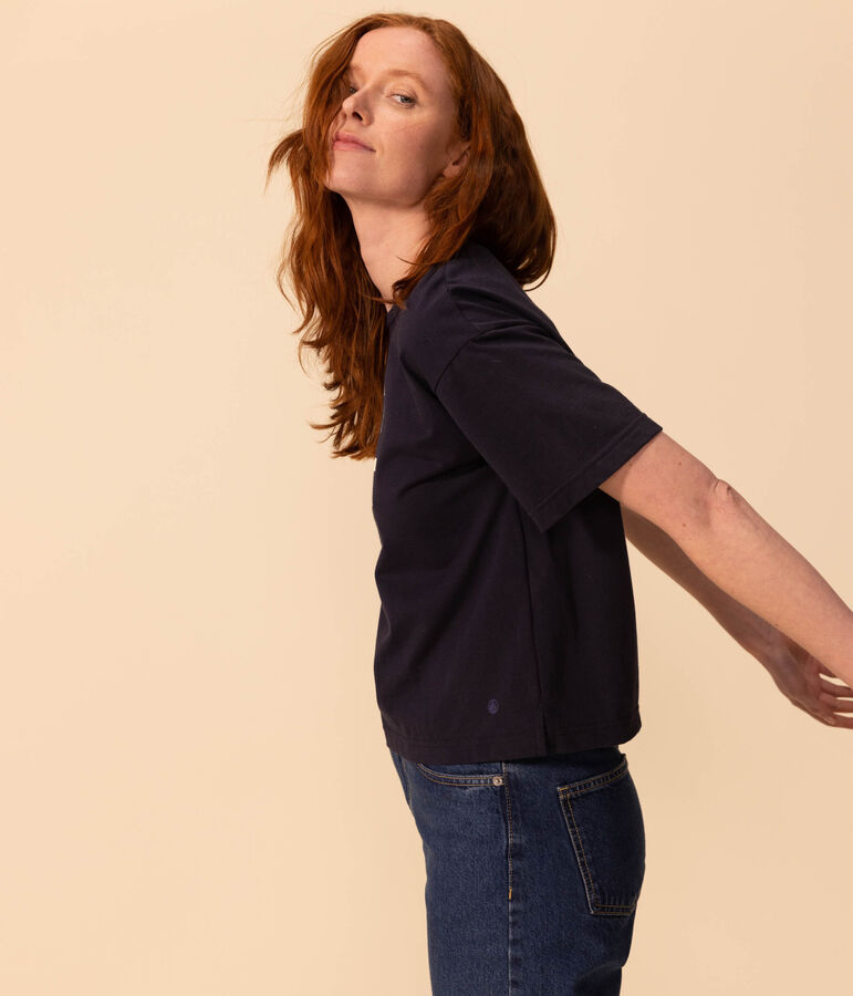 Damen-T-Shirt LE BOXY aus Baumwolle blau