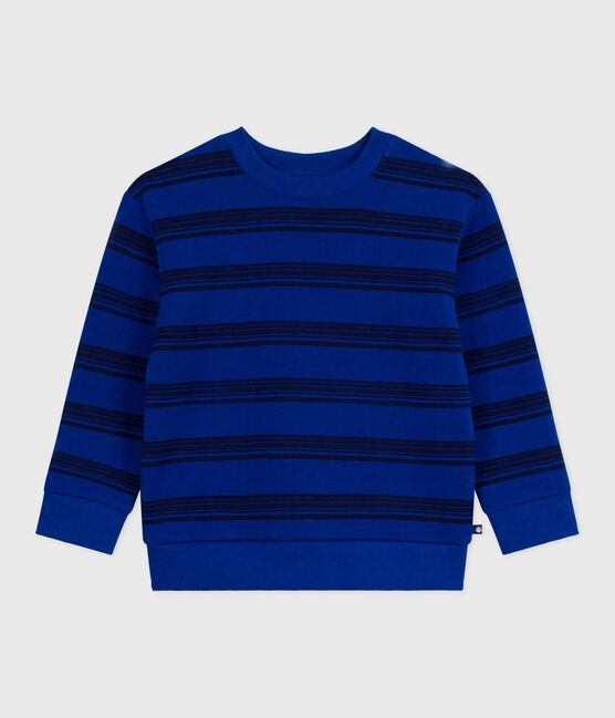 Kinder-Sweatshirt aus Baumwolle mit Streifen blau OLYMPIC+SOIR