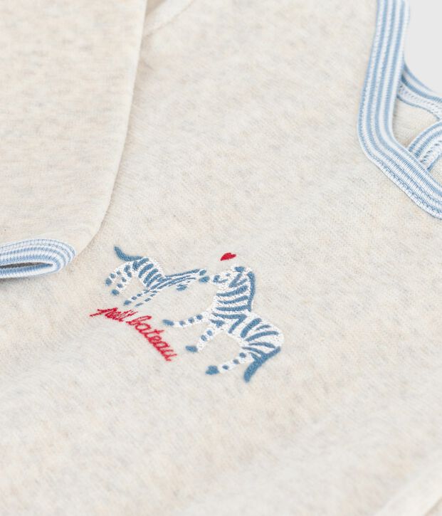 Strampler mit r&uuml;ckseitiger &Ouml;ffnung aus einfarbigem Nicki MONTELIMAR CHINE