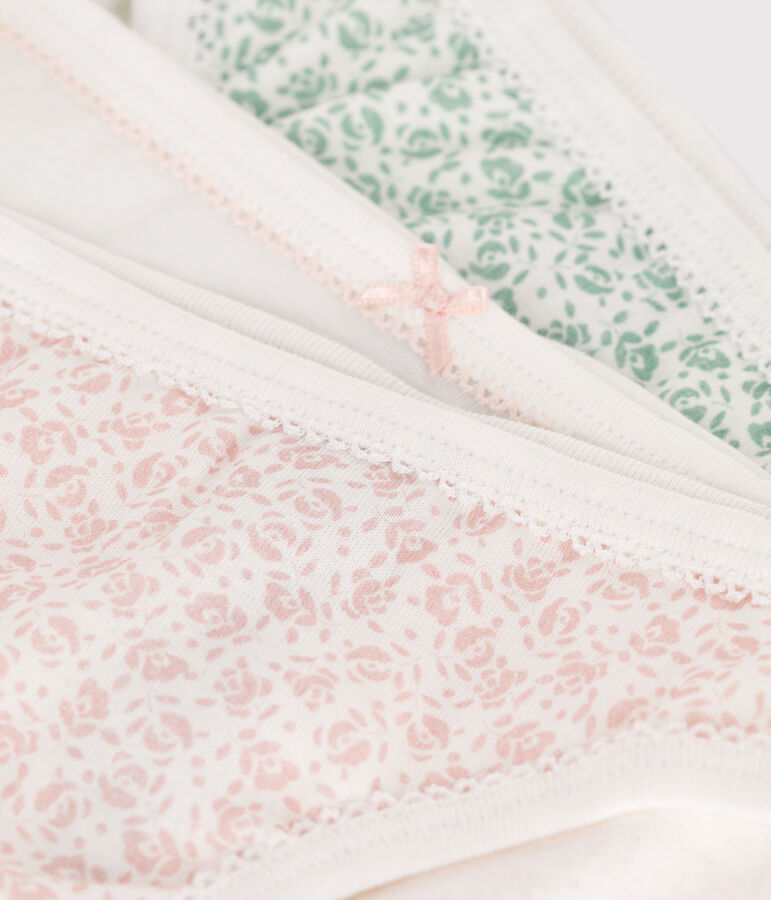 3er-Set Kinder-Slips aus Baumwolle mit Blumenmotiv vielfarbig