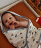 Baby-Badecape und Waschlappen mit Segelbooten weiss/blau/vielfarbig