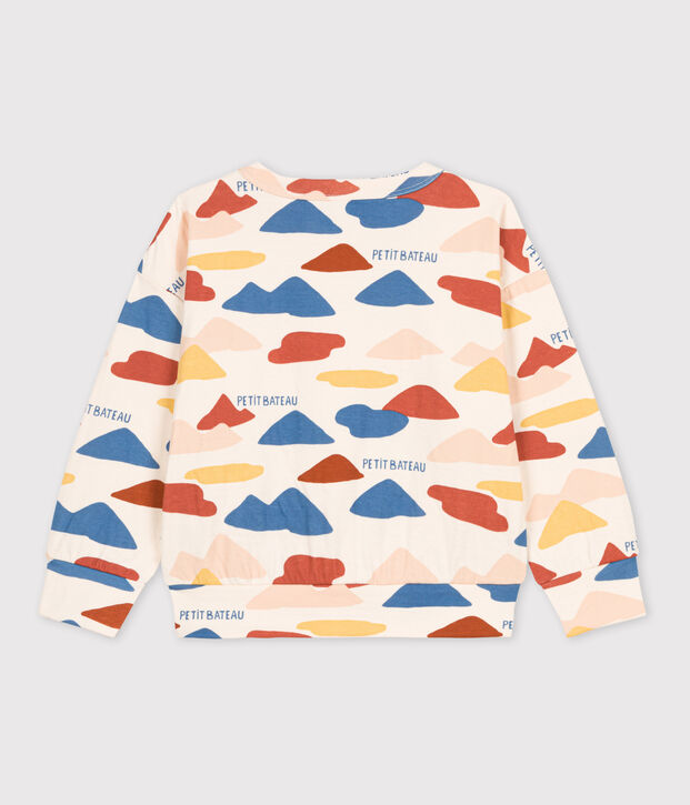 Bedrucktes Kinder-Sweatshirt aus Doppeljersey naturfarben/vielfarbig
