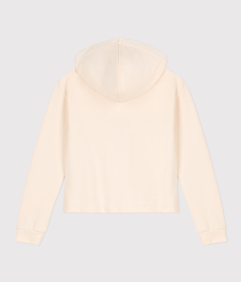 Kapuzen-Sweatshirt aus Molton f&uuml;r Damen naturfarben