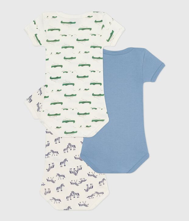 Set kur&auml;rmeliger Baby-Bodys aus Baumwolle mit Tiermotiv vielfarbig