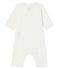 Baby-Strampler ohne Fuß aus Rippstrick weiss MARSHMALLOW/rosa GRETEL/ MULTICO