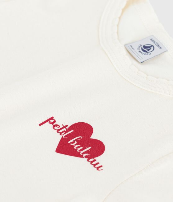 Kurzärmeliges Kinder-T-Shirt mit Muster naturfarben MILK