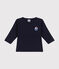 Langärmeliges Baby-T-Shirt aus Baumwolle blau SMOKING