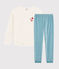 Pyjama aus Nicki für Mädchen/Damen weiss MARSHMALLOW/ BRUME