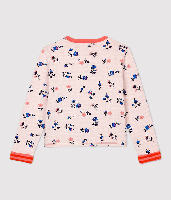 Kinder-Cardigan aus Doppeljersey für Mädchen weiss MARSHMALLOW/weiss MULTICO