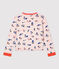Kinder-Cardigan aus Doppeljersey für Mädchen weiss MARSHMALLOW/weiss MULTICO