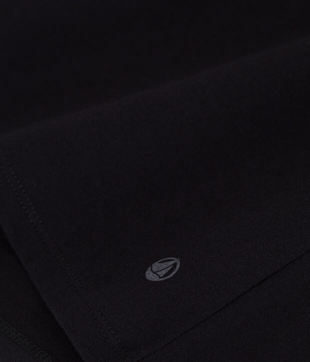 Damen T-Shirt Le Droit aus einfarbiger Baumwolle schwarz