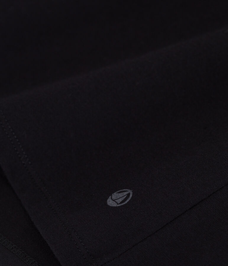 Damen T-Shirt Le Droit aus einfarbiger Baumwolle schwarz