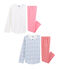2er-Set Rippstrick-Pyjamas für kleine Mädchen variante 1
