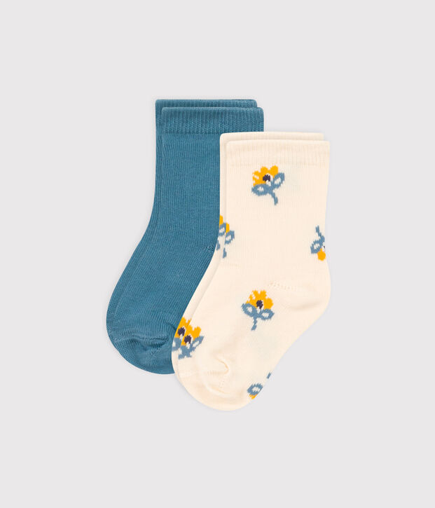 2er-Set Babysocken mit Blumenmotiv vielfarbig