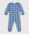 Baby-Pyjama ohne Füße aus Baumwolle mit Wal-Printmotiv blau BEACH/ MARSHMALLOW