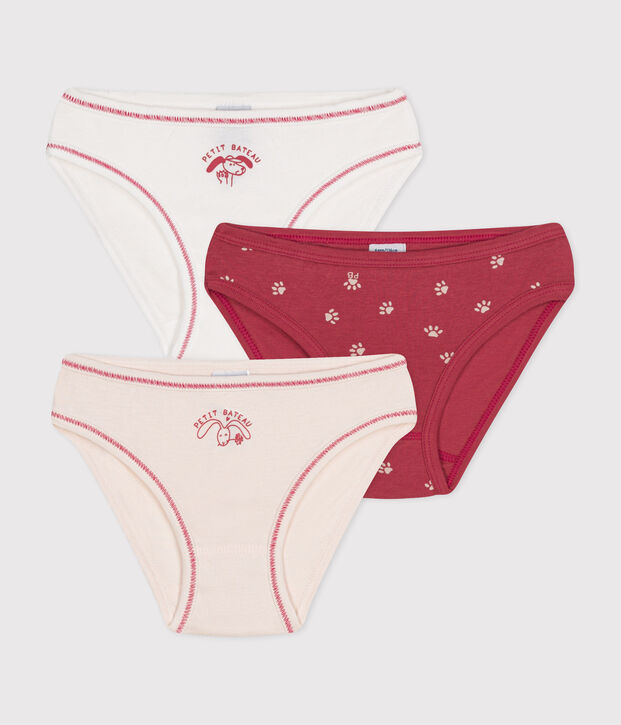 3er-Set Slips f&uuml;r M&auml;dchen aus Baumwolle vielfarbig