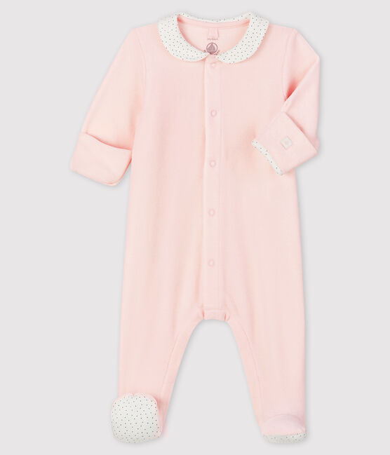 Rosa Baby-Strampler aus Nicki mit Kragen für Mädchen rosa FLEUR
