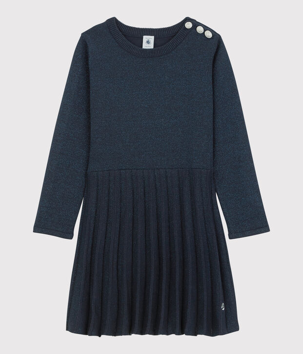 Kinderkleid aus Baumwolle f&uuml;r M&auml;dchen blau