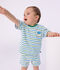 Baby-Shorts aus Baumwolle mit zweifarbigen Streifen weiss/vielfarbig