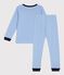 Kinder-Pyjama aus Baumwolle mit Streifen blau EDNA/weiss MARSHMALLOW