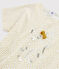 Bedrucktes Kinder-T-Shirt für Mädchen weiss MARSHMALLOW/gelb BOUDOR