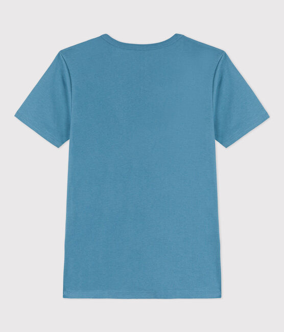 T-Shirt L’ICONIQUE aus Baumwolle mit V-Ausschnitt für Damen blau LAVIS