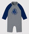 Baby-Overall mit UV-Schutzt aus recyceltem Material blau MEDIEVAL/weiss MARSHMALLOW