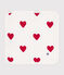 Baby-Waschlappen aus Baumwolle und Frottee mit Herzen weiss MARSHMALLOW/rot TERKUIT