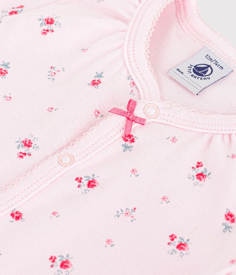 Baby-Kurzoverall aus Baumwolle mit Blumenmotiv rosa BARELY/ MULTICO