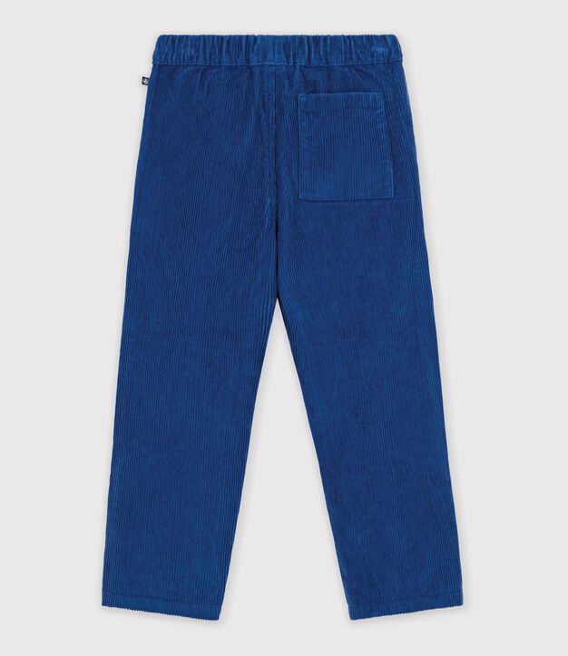 Gerade geschnittene Hose aus Feincord blau