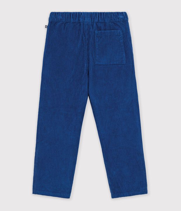 Gerade geschnittene Hose aus Feincord blau