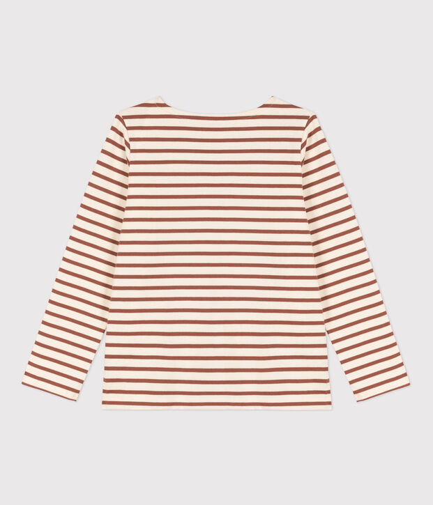 Streifenshirt aus Baumwolle f&uuml;r Damen naturfarben/braun