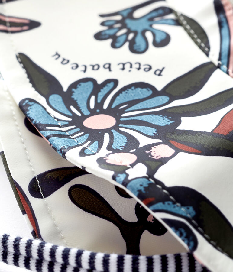 Baby-capeline gemustert und gewachst m&auml;dchen weiss/vielfarbig