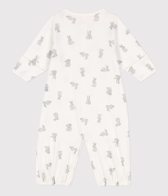 Bedruckter Kombi-Overall aus Baumwolle weiss MARSHMALLOW/grau GRIS