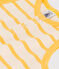 Baby-Kurzoverall aus gestreiftem Rippstrick gelb AVALANCHE/weiss DAISY