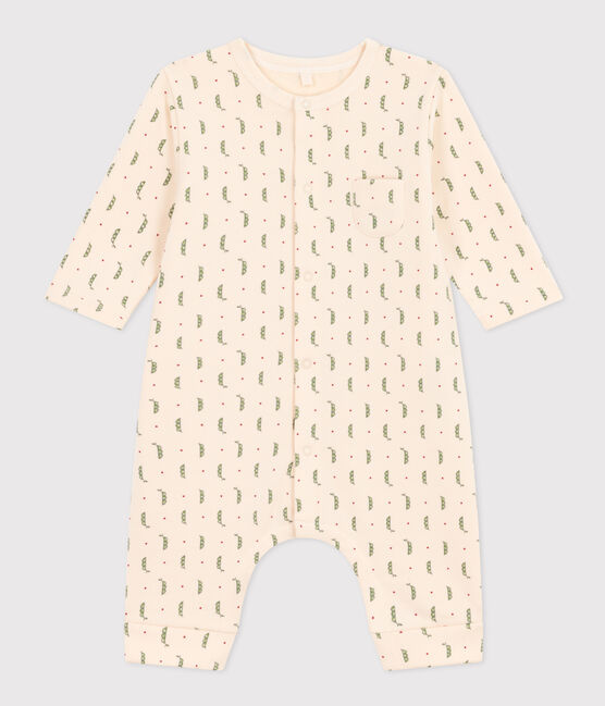 Langer Baby-Overall aus Molton weiss AVALANCHE/ MULTICO