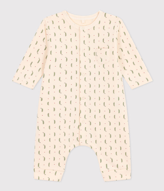 Langer Baby-Overall aus Molton naturfarben/vielfarbig