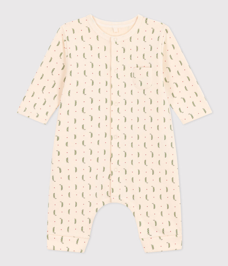 Langer Baby-Overall aus Molton naturfarben/vielfarbig