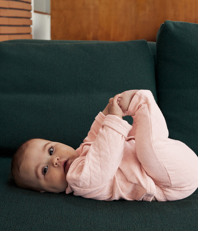 2-teiliges Baby-Set aus gestepptem Doppeljersey rosa SALINE