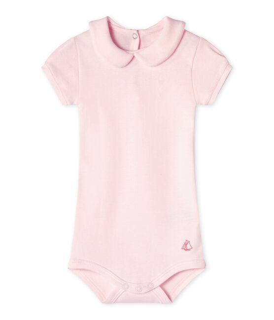 Baby-Mädchen-Body mit Kragen rosa Vienne