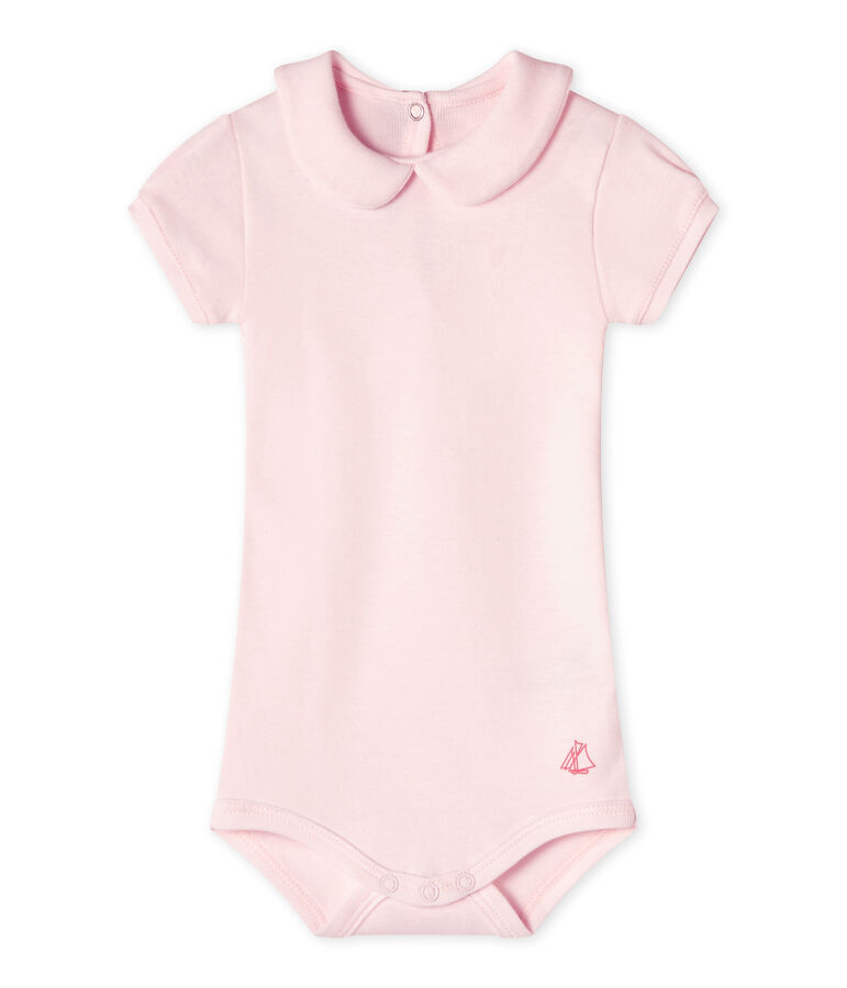 Baby-M&auml;dchen-Body mit Kragen rosa Vienne