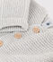 Baby-Cardigan kraus rechts gestrickt aus Baumwolle grau BELUGA CHINE